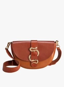 LE GABIE CRUSH - Leren Schoudertas | Bruin