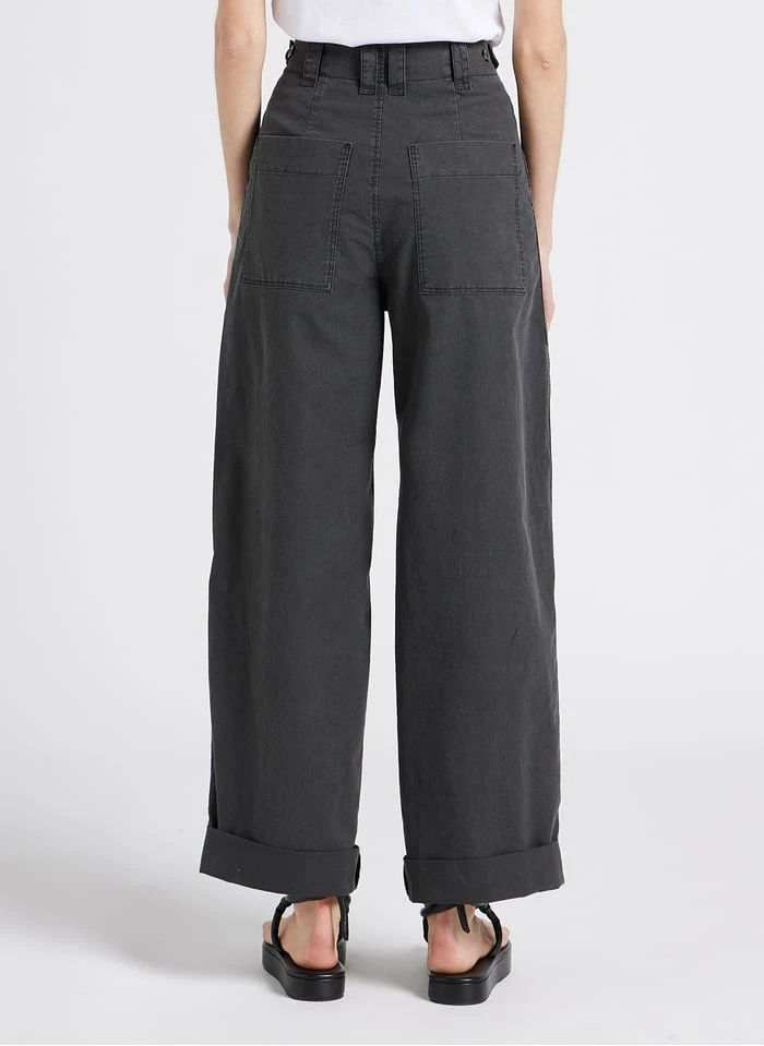 Soeur THABOR - Wijde, Katoenen Broek Met Verwassen Effect | Grijs - Afbeelding 2