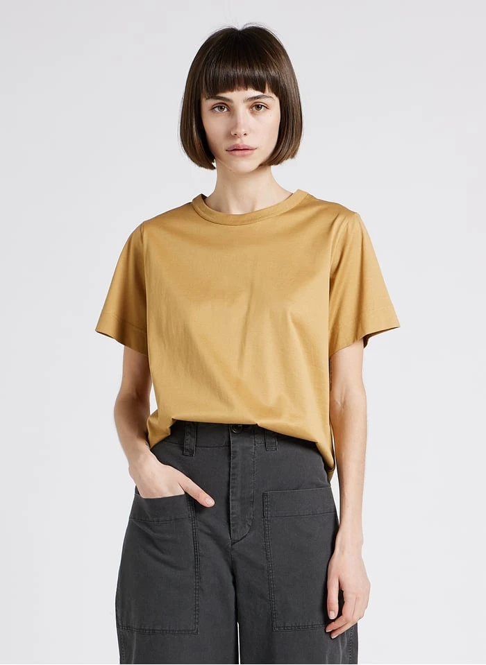Soeur BASIC - Katoenen T-shirt Met Ronde Hals | Beige