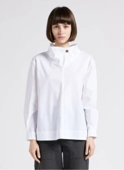 Soeur UMEA - Top Van Poplin Katoen Met Hoge Hals | Wit