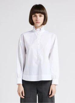 Soeur LOUISE - Katoenen Top Met Opstaande Kraag | Wit