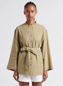 Soeur TABATA - Blouse Van Stonewashed Linnen Met Ronde Hals | Beige